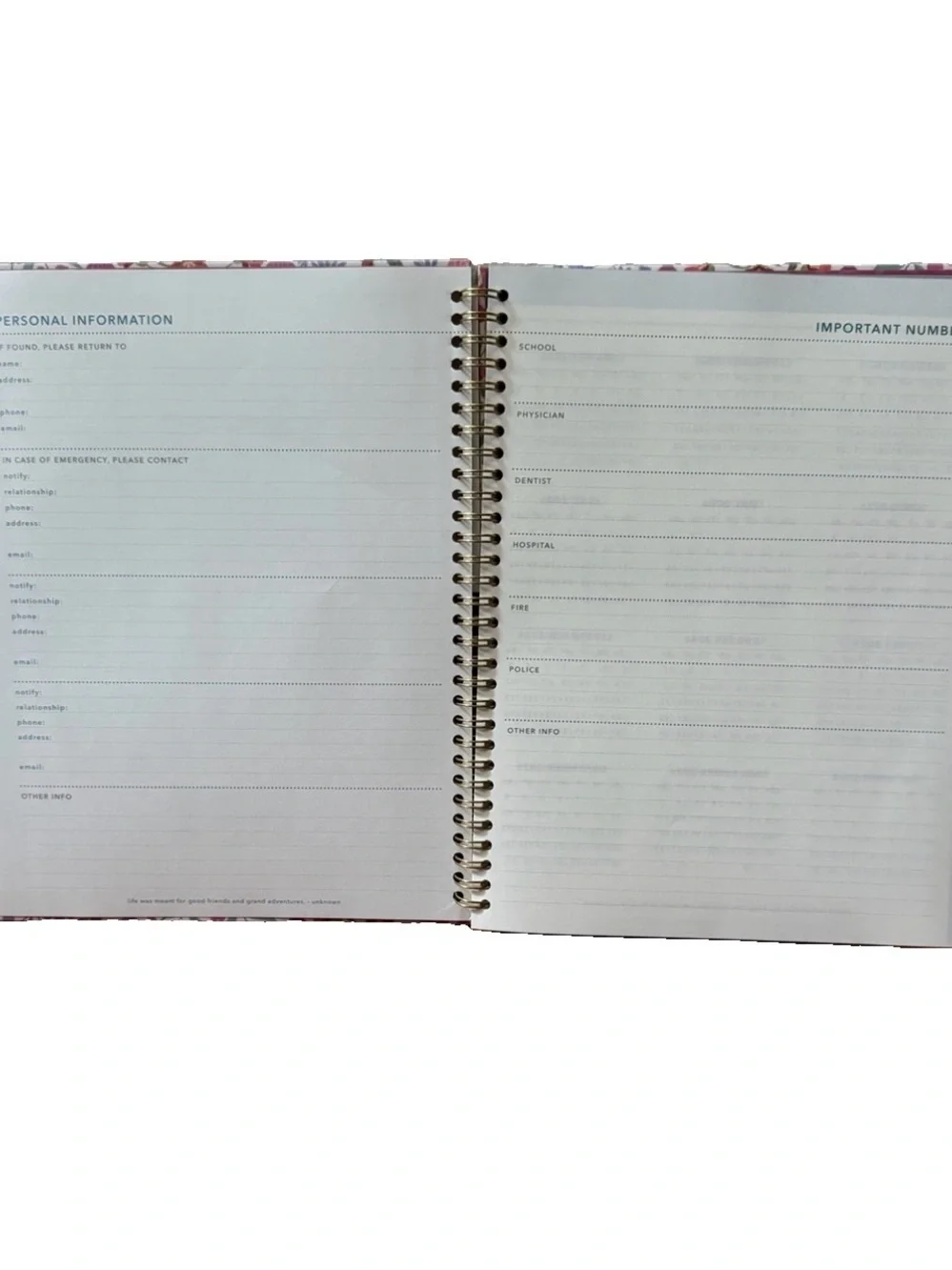 Clementine Paper inc. 12 month Large Size Planner 11x9”Pink Floral 2026-2027